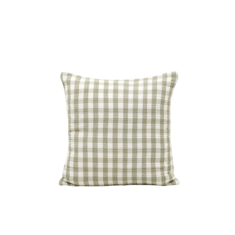 Housse de coussin JEANIE vert olive douce - 8