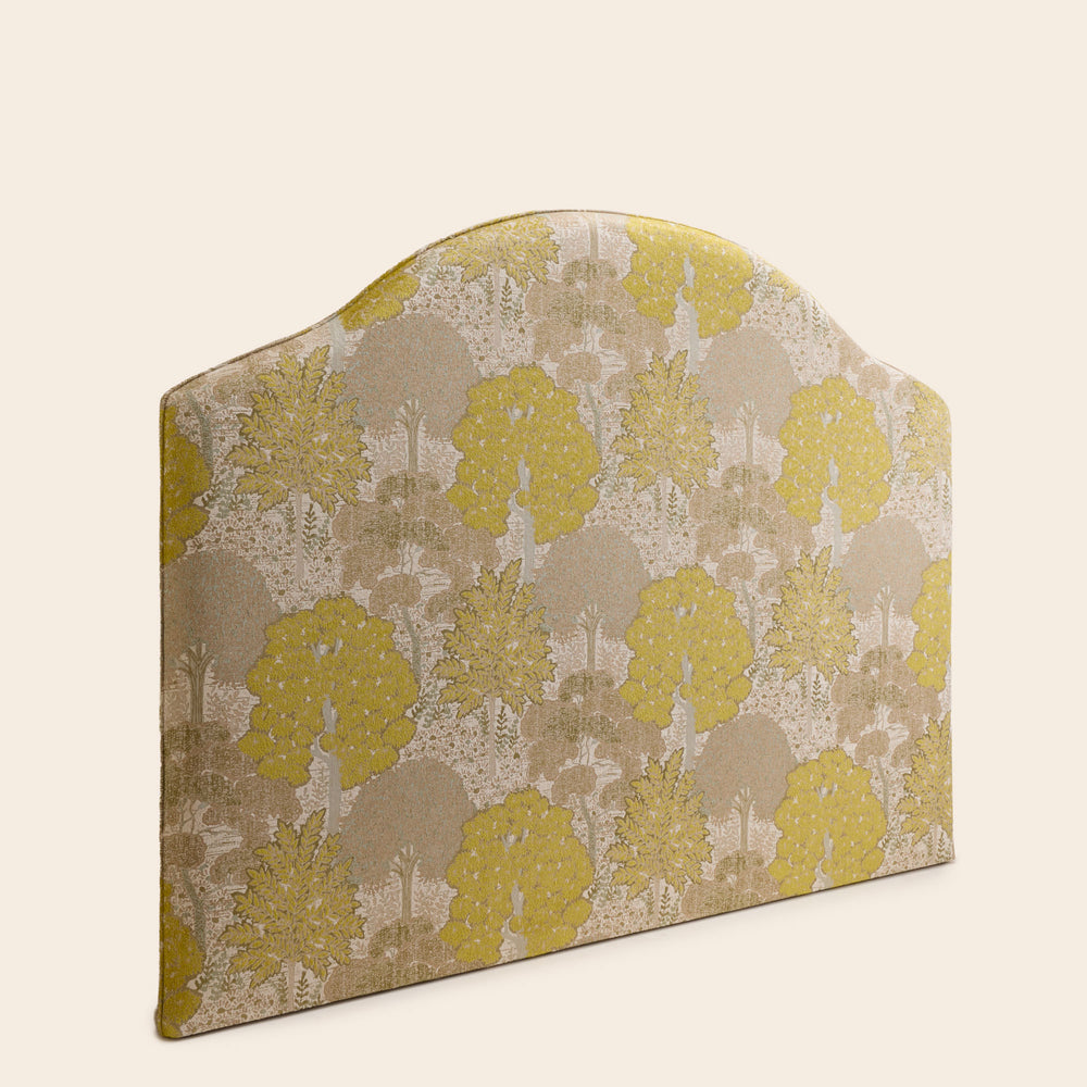 Tête de lit tapissée CEPHEE ALISIA jaune sulfure et nature – Design sophistiqué et élégant pour chambre moderne - 6
