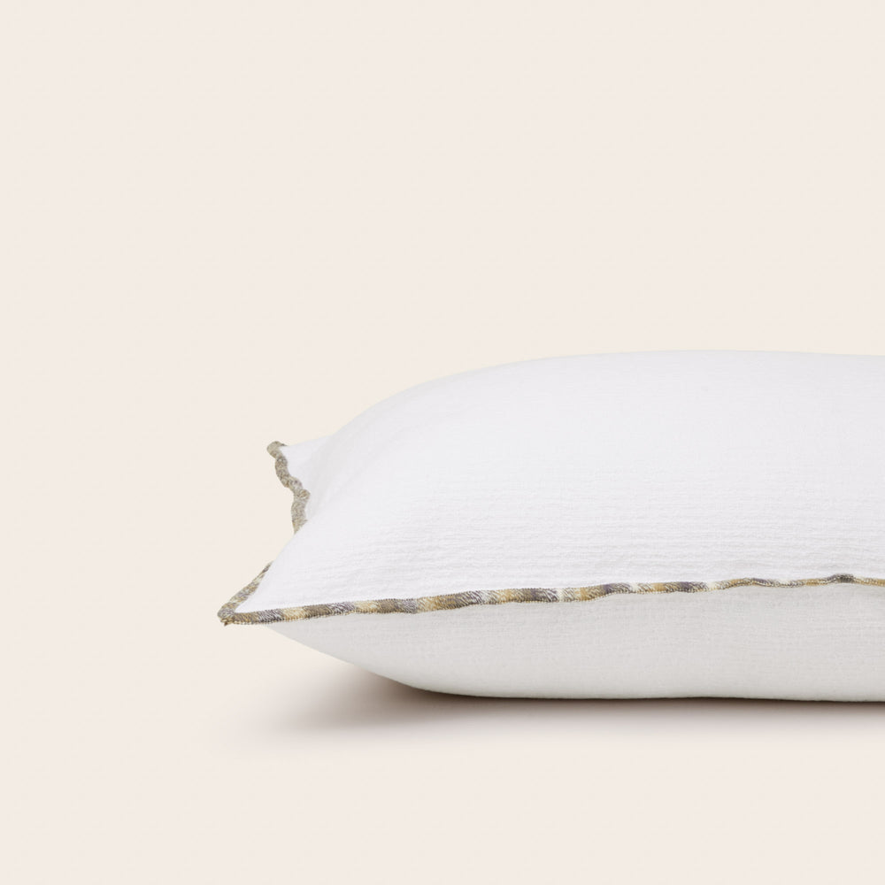 Housse de Coussin Ghaby - Blanc et Bourdon Motif Dégradé, Housse de Décoration - 6