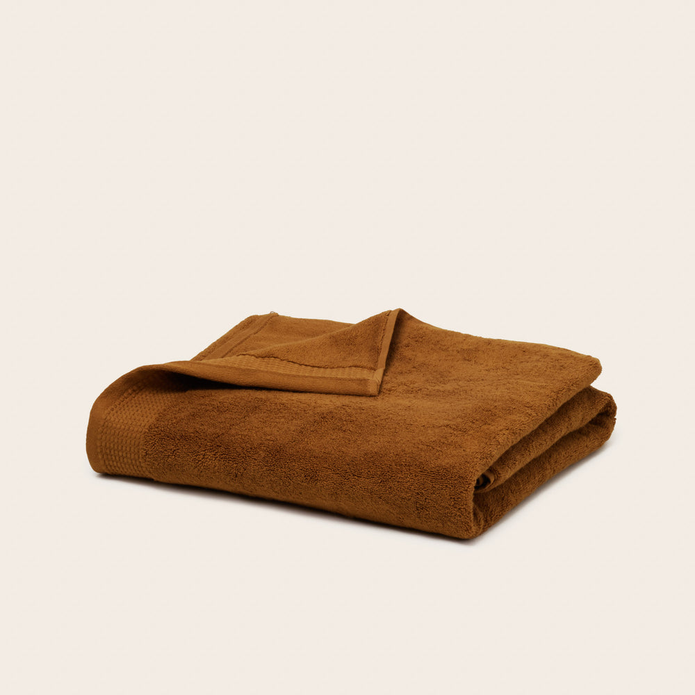 Serviette de toilette AKEMI caramel haut de gamme en tissu éponge