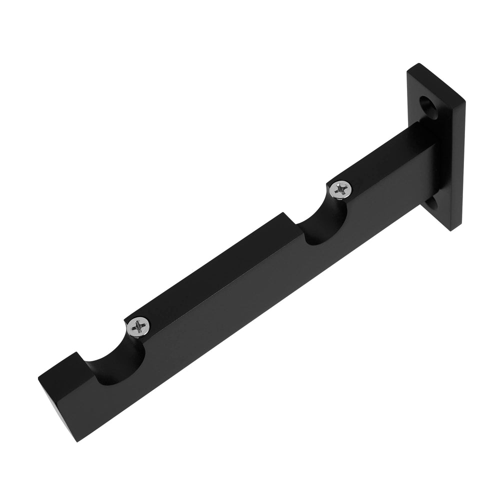 Support Berceau Double Alma Noir Mat avec Système Auto-Bloquant pour Deux Tringles à Rideaux - 3