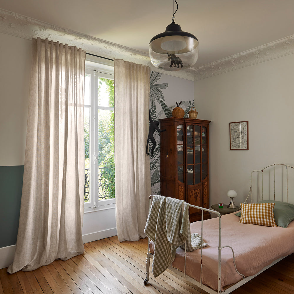 Voyant à anneaux coulissants Neapoli beige chiné - 3