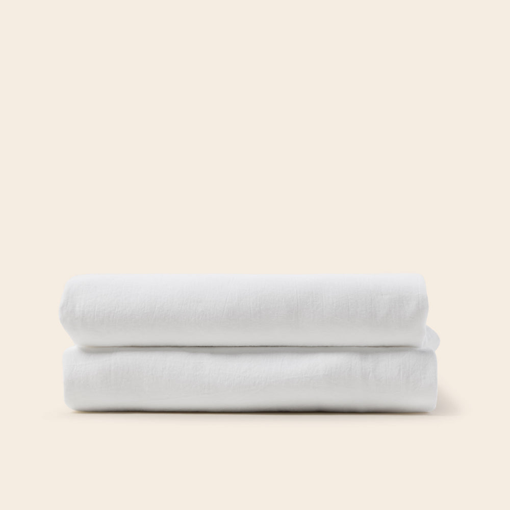 Drap Plat SATHEENE Blanc Épuré – Tissu Noble et Confort Immédiat pour une Literie de Luxe Minimaliste - 3