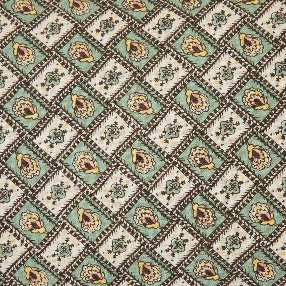 Housse de coussin SATIA vert de gris et écru - 9