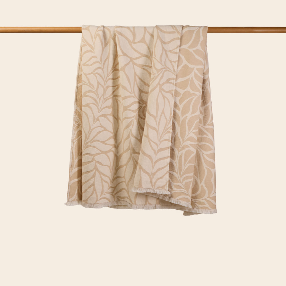 Plaid LOUENN ivoire et beige doux - 8