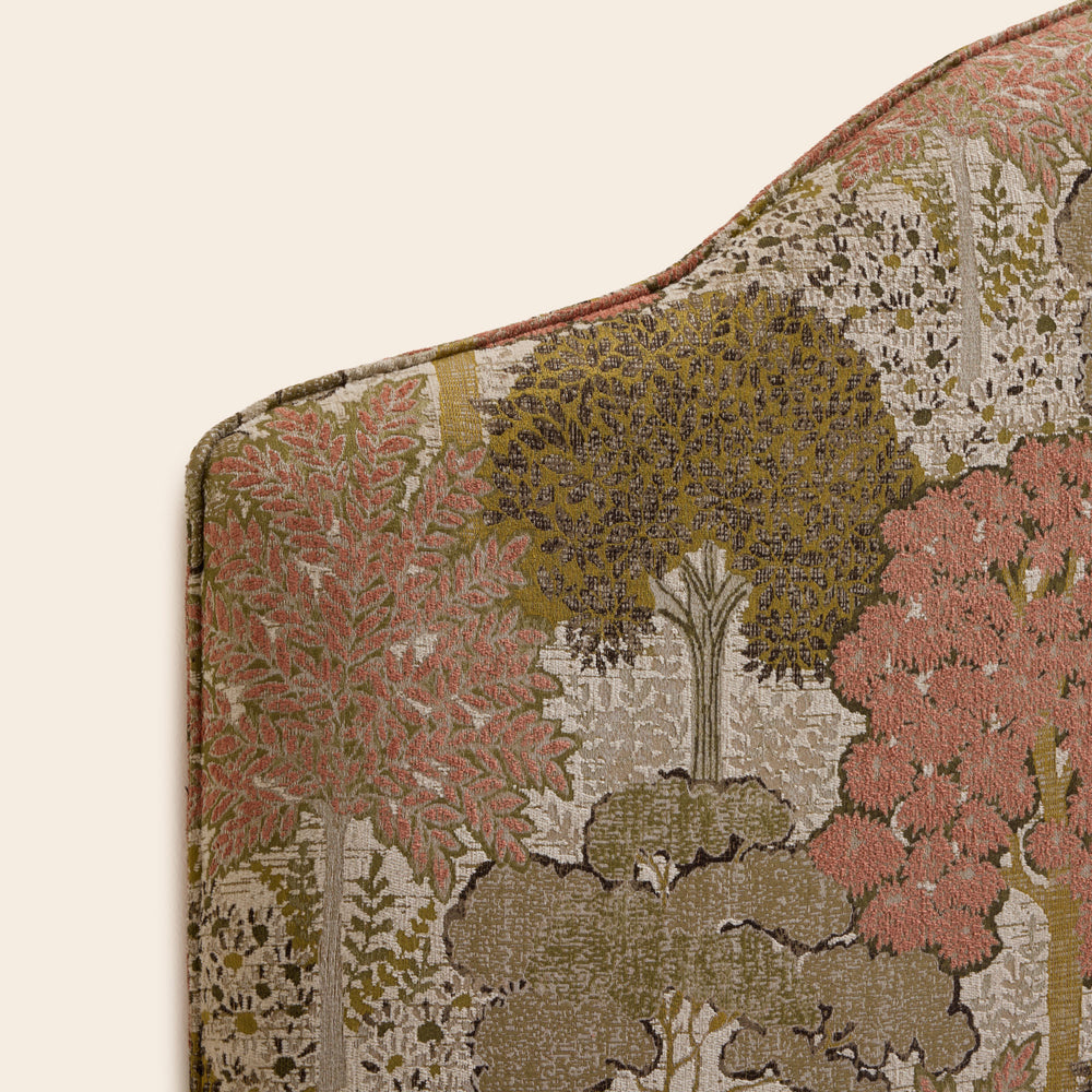 Tête de lit tapissée CEPHEE alisia naturel et rose orangé - 7