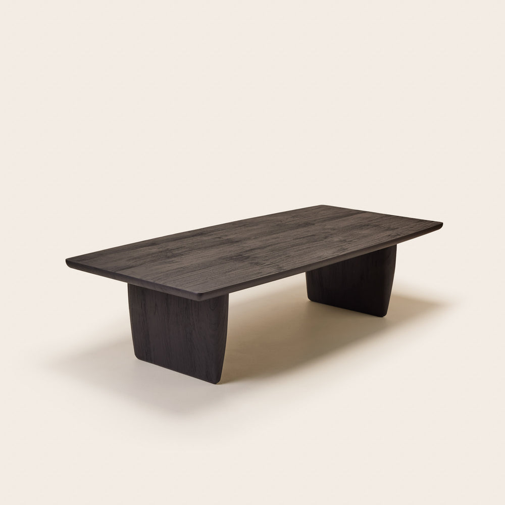 Table basse Lorri en teck recyclé noir - Design contemporain et éco-responsable - 6