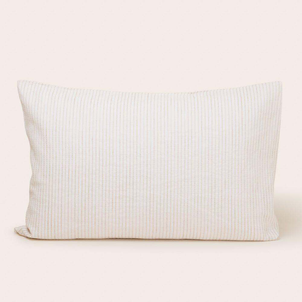 Lot de 2 taies d'oreiller ELIE en lin coton - Ivoire & Naturel, design élégant et éthique - 7