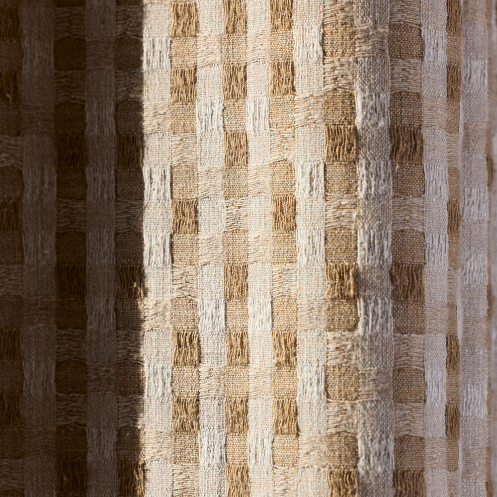 Rideau en Jacquard à Œillets Dorés CASTIN Design Bicolore Naturel et Taupe - 7