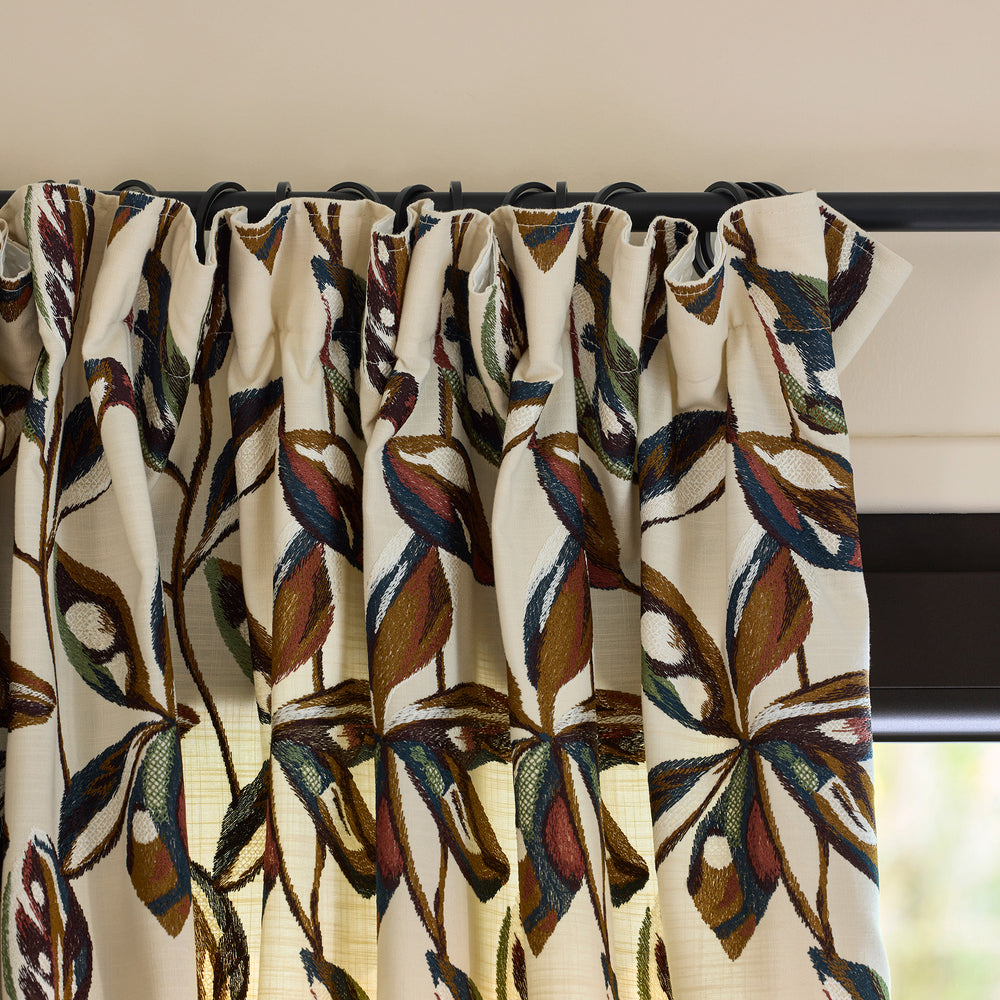 Rideau à Galon Froisseur RAMHA Ivoire et Multicolore - Design Textile d'Exception - 5
