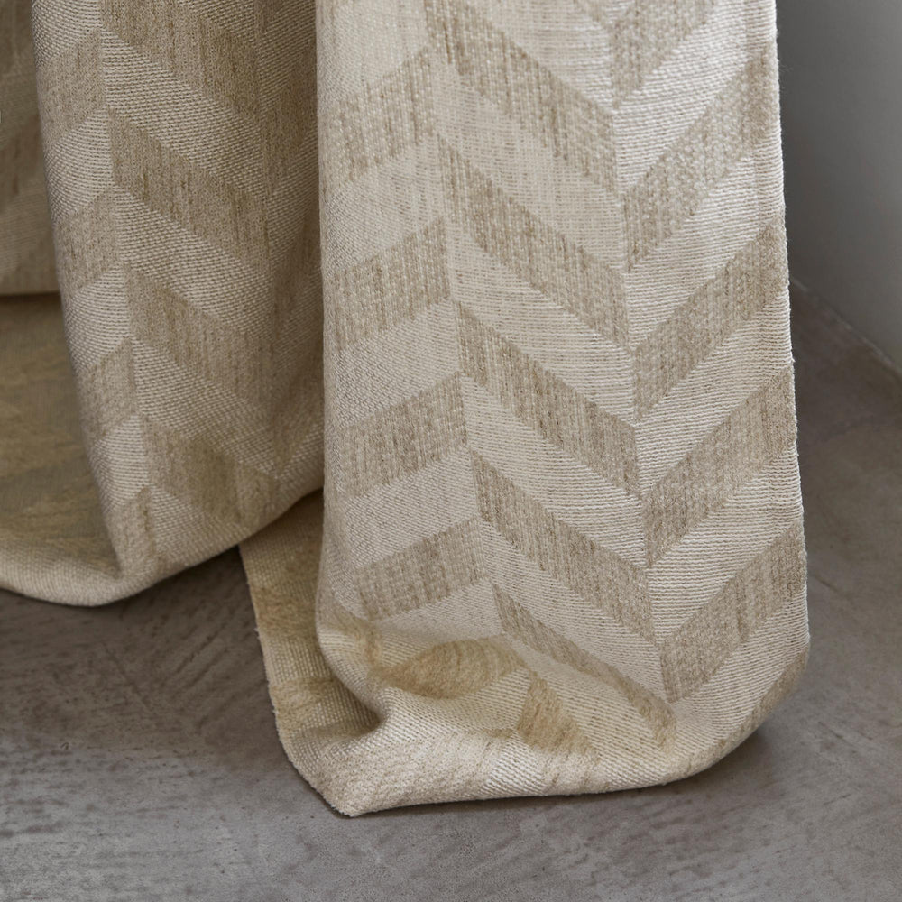 Rideau élégant à galon fronceur TOBIAS ivoire motif chevron XXL