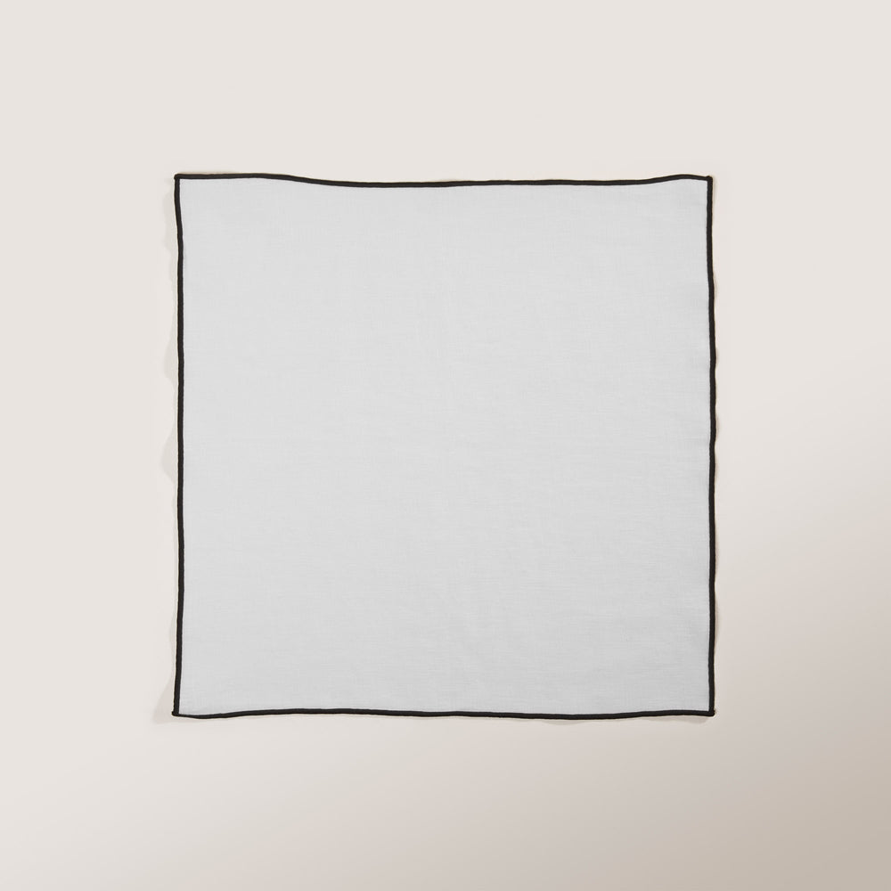 Serviette de Table Carlina - Blanc Pur & Noir Bourdon - 7