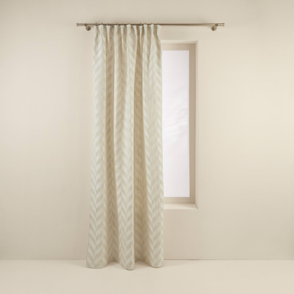Rideau élégant à galon fronceur TOBIAS ivoire motif chevron XXL - 6