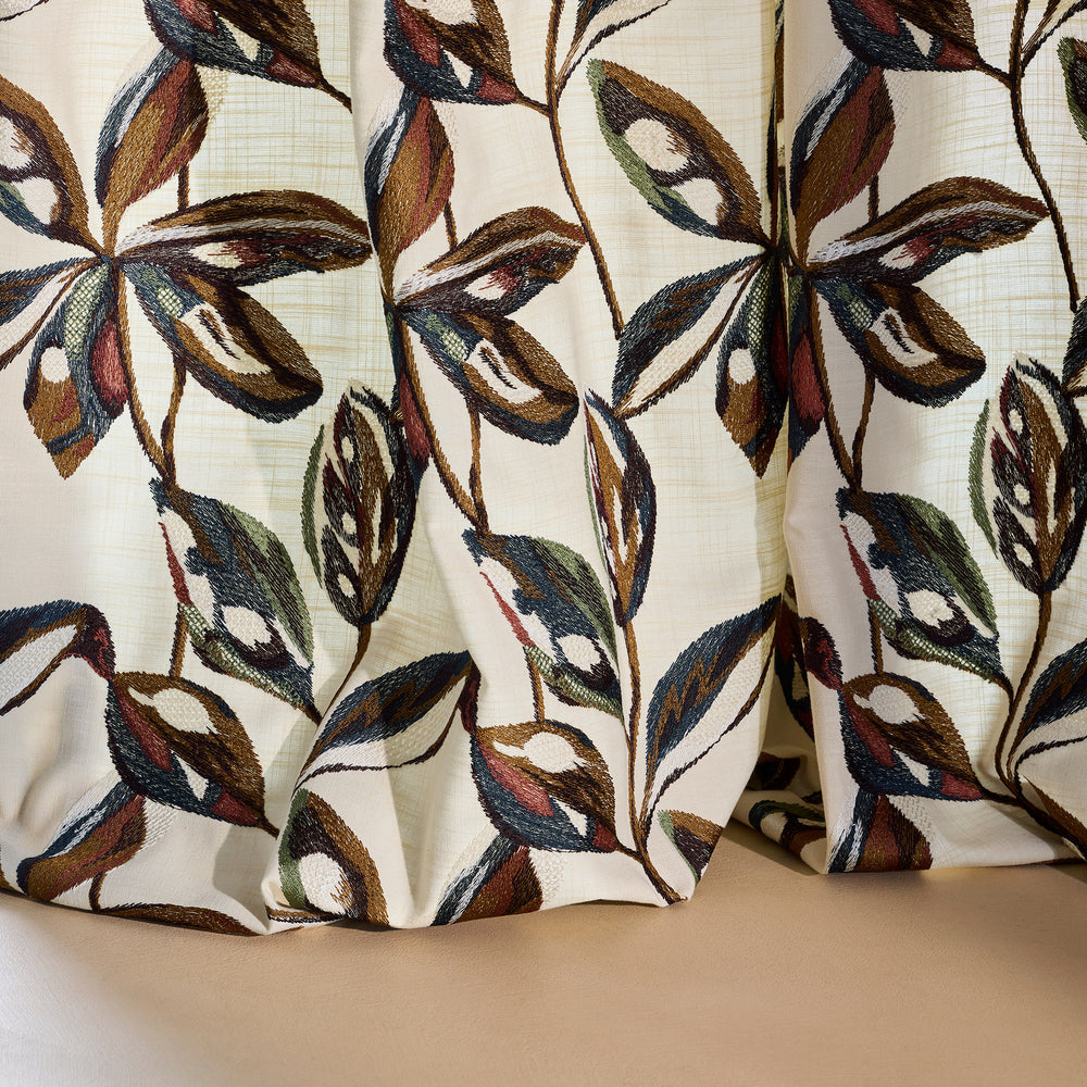 Rideau à Galon Froisseur RAMHA Ivoire et Multicolore - Design Textile d'Exception - 6