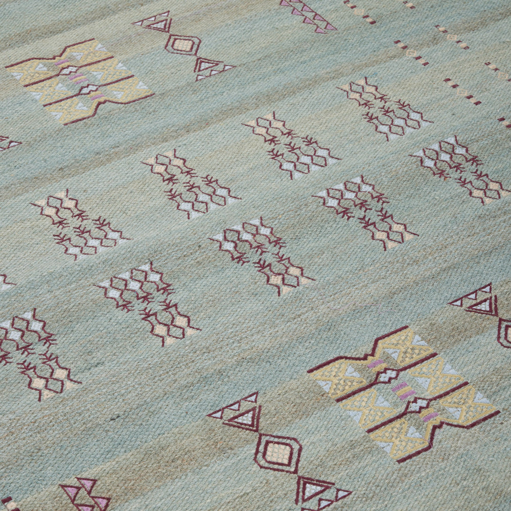 Tapis de sol ARSALANE vert de gris 100 % laine - 8