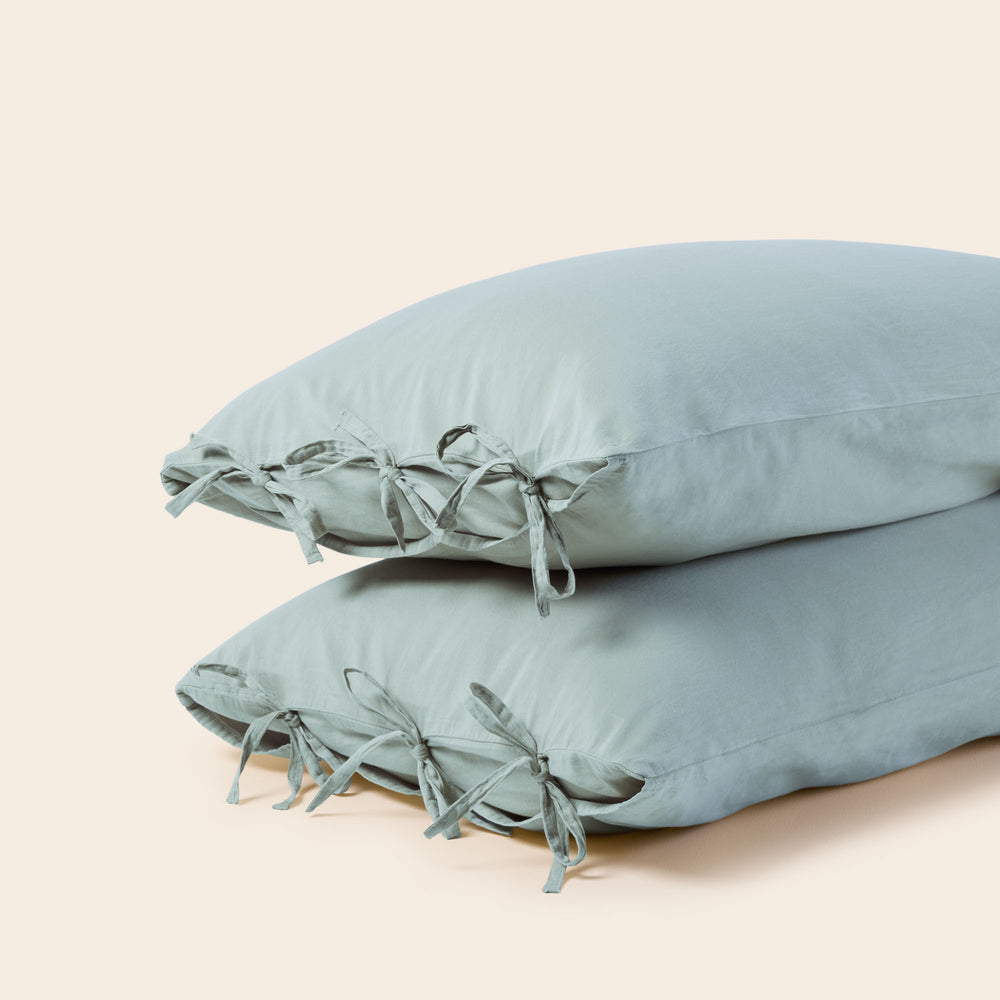 Lot de 2 taies d'oreiller SATHEENE Vert Eucalyptus - 4