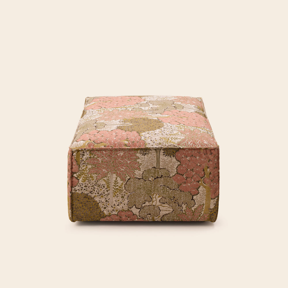 Pouf DYONIS alisia naturel et rose orangé - 7