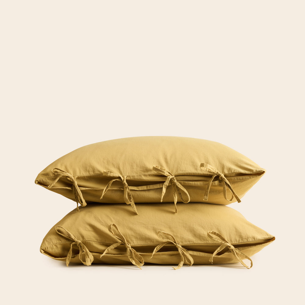 Lot de 2 taies d'oreiller SATHEENE jaune indien - 6
