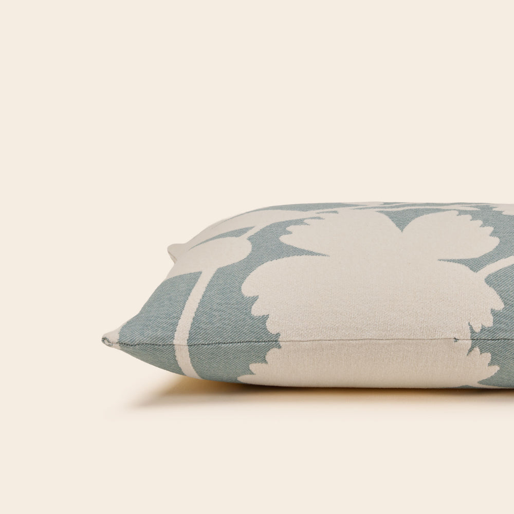 Housse de coussin FLAURIA ivoire et vert sauge - 7