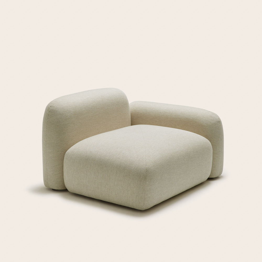Fauteuil modulaire bas modèle ISILD avec accoudoirs tissés naturels - 7