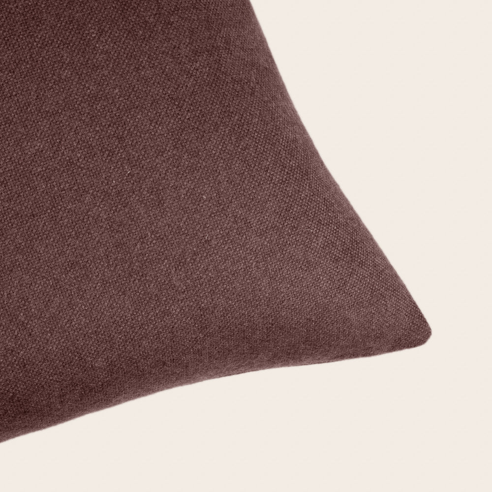 Housse de coussin MARCELO brun moka - 100 % laine vierge élégante et durable - 4