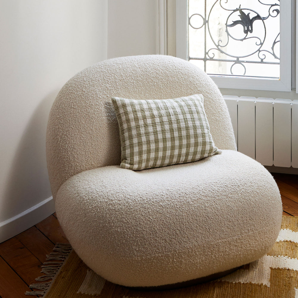 Housse de coussin JEANIE vert olive douce - 3