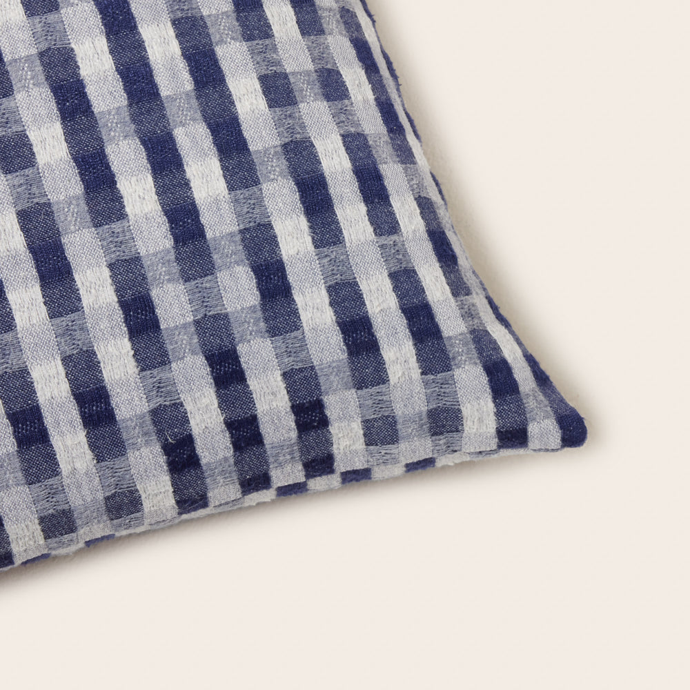 Housse de coussin Castin en jacquard naturel et marine - 6
