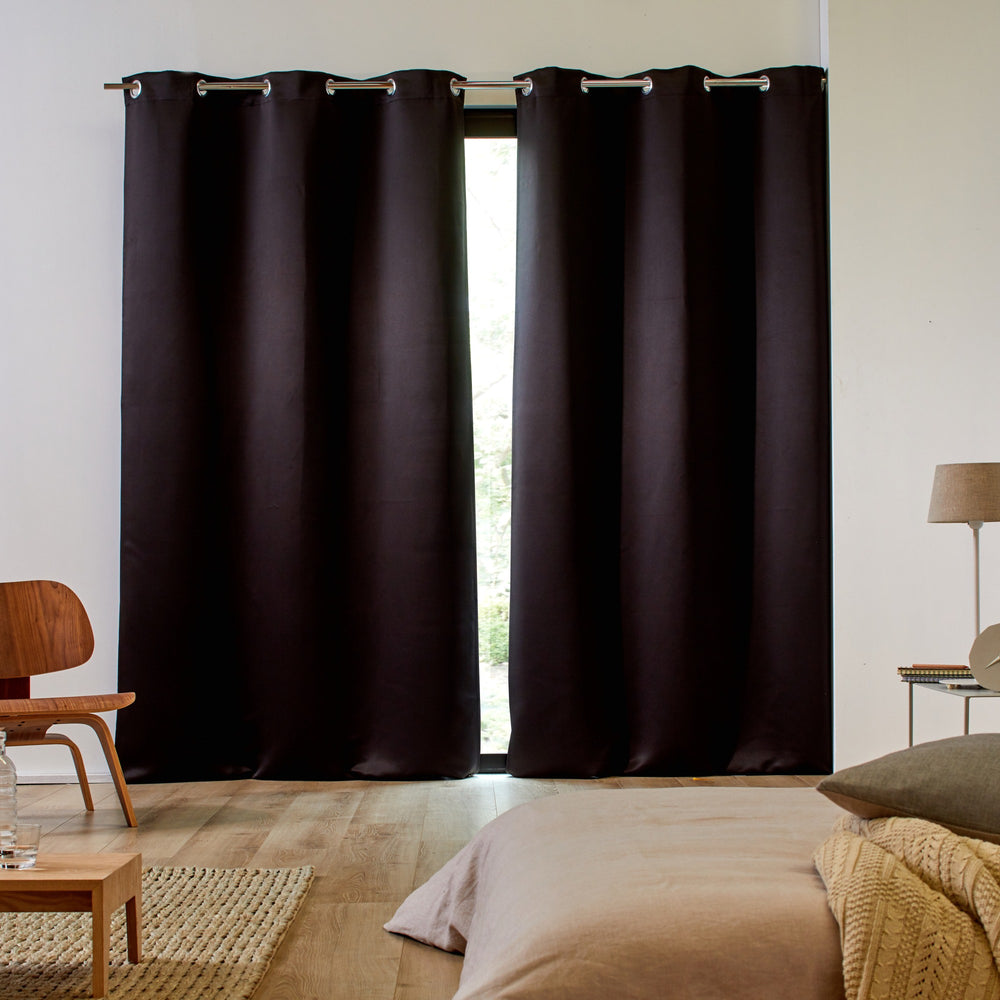 Lot de 2 rideaux occultants à oeillets BLACKOUT noir - 6
