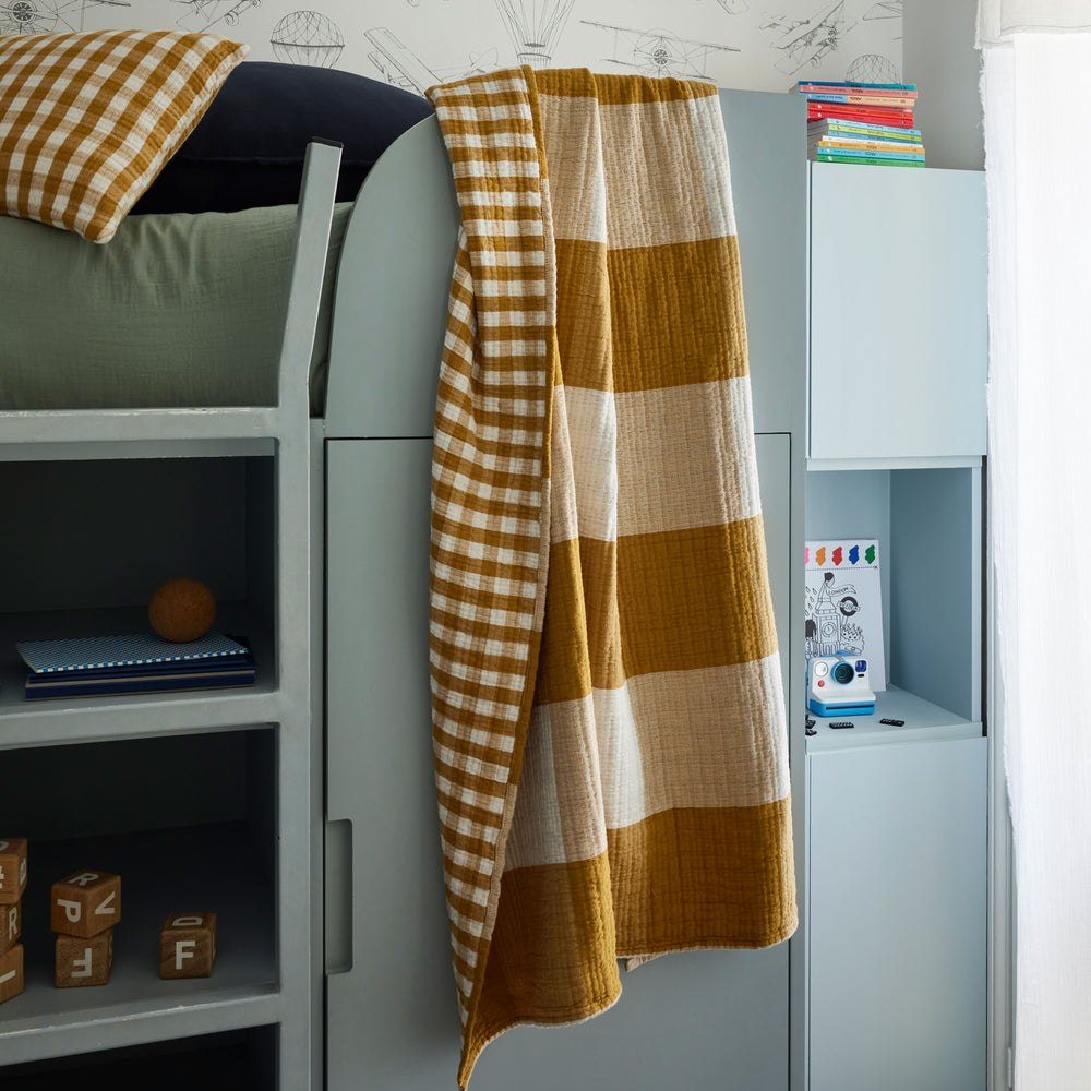 Plaid JEANIE jaune ocre - 3