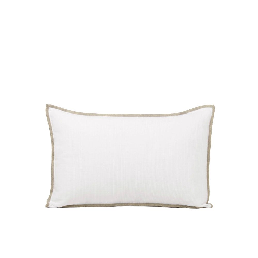 Housse de coussin élégante Toinon en coton et lin – blanc et bourdon naturel - 7