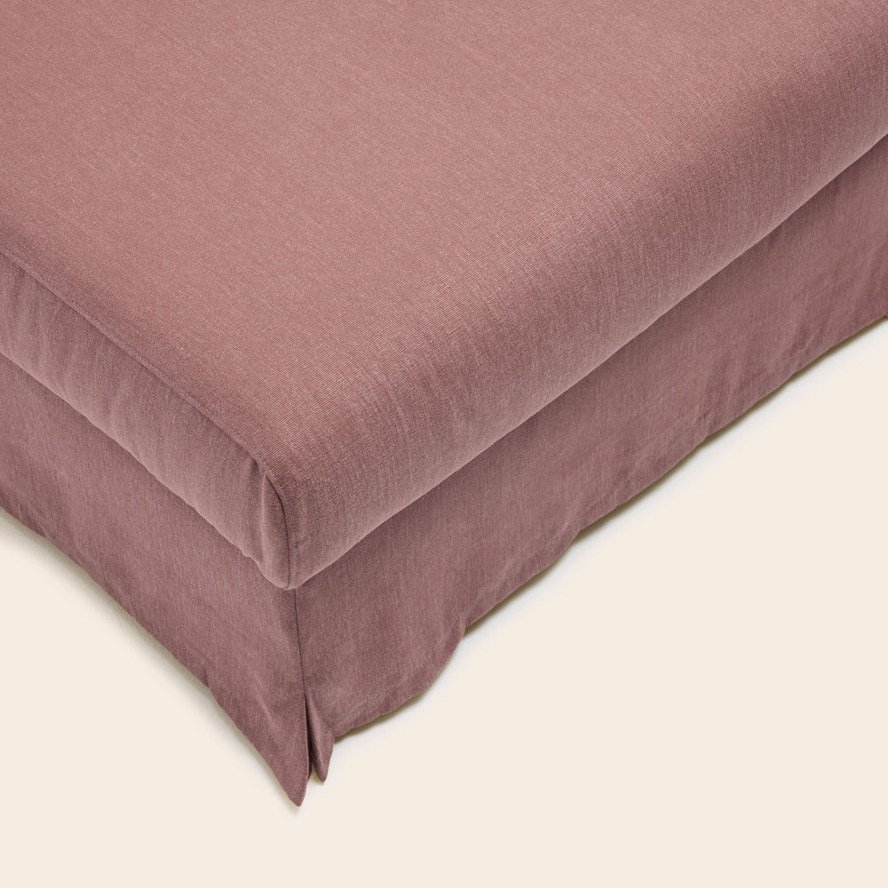 Pouf CLARIBEL bardé rose ancien - 6