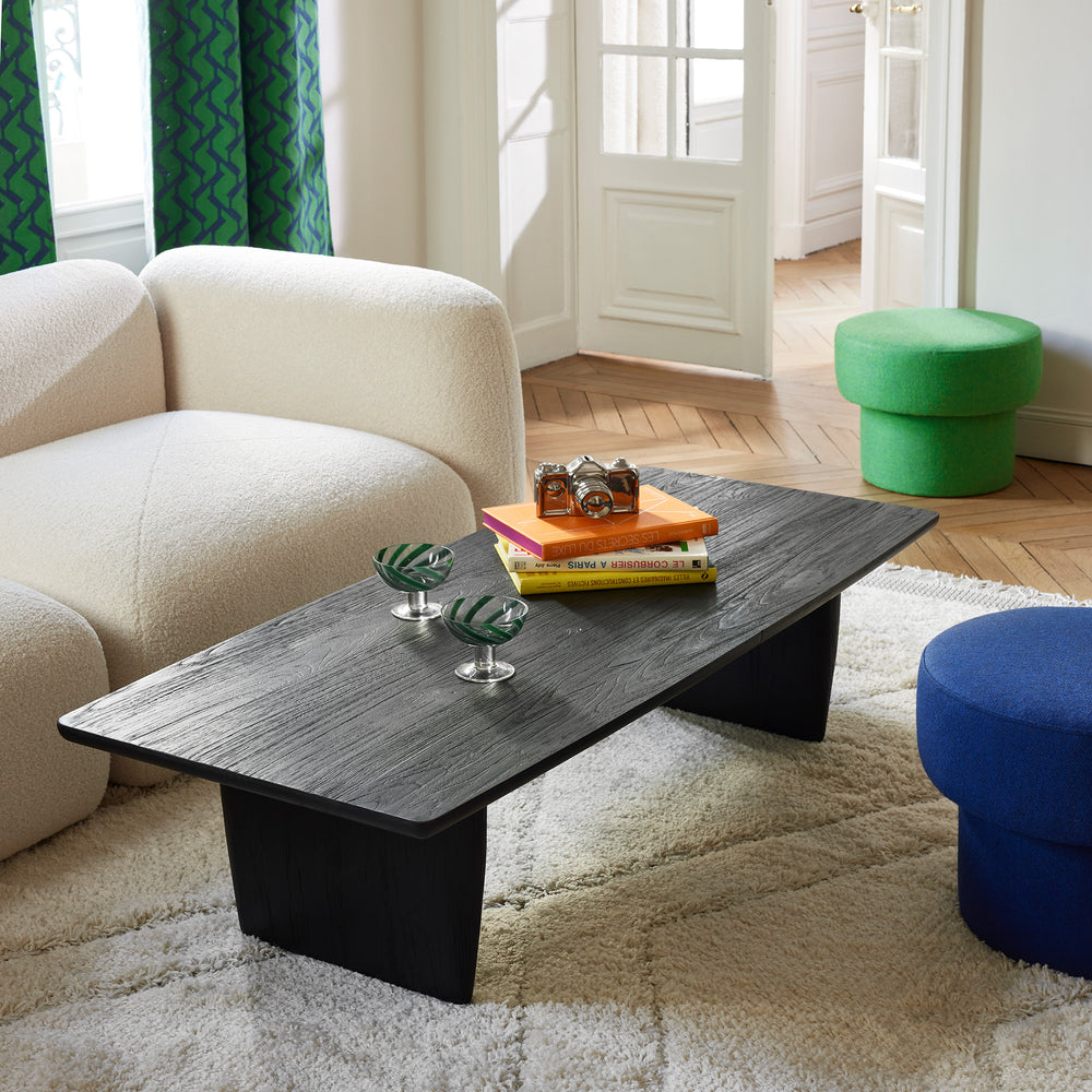 Table basse Lorri en teck recyclé noir - Design contemporain et éco-responsable - 3