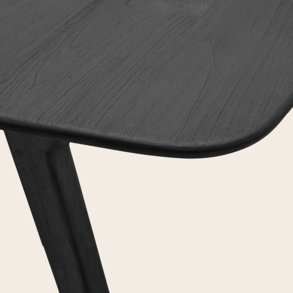 Table à manger VIKIE moderne en teck recyclé noir - 6