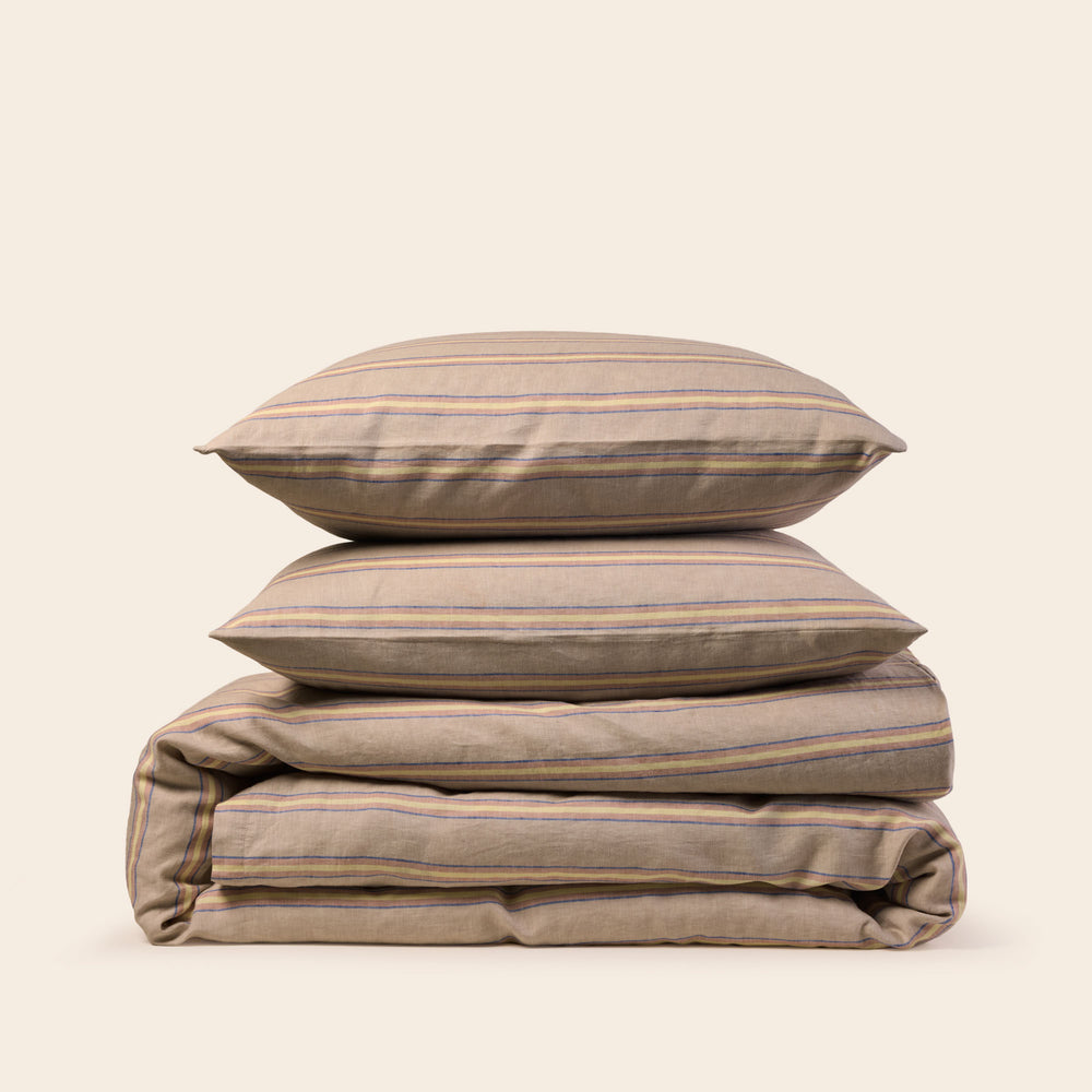 Parure de Lit LELIO Naturel Rayé – Élégance Intemporelle et Confort Naturel - 3