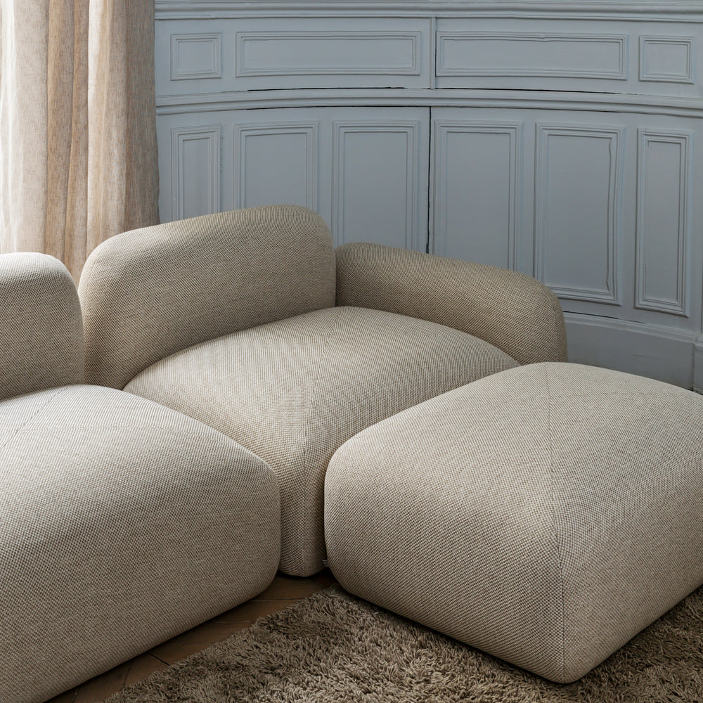 Fauteuil modulaire bas modèle ISILD avec accoudoirs tissés naturels - 4