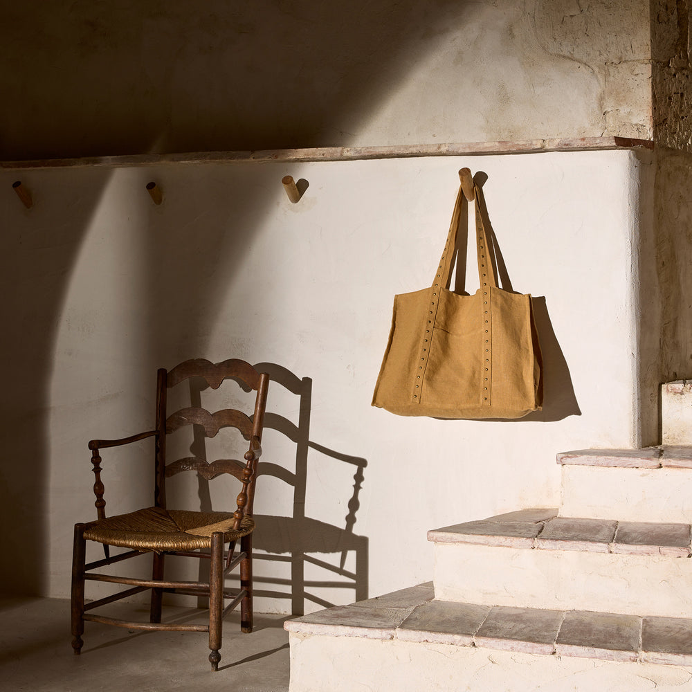 Sac NENIO jaune élégant clous laiton - 3