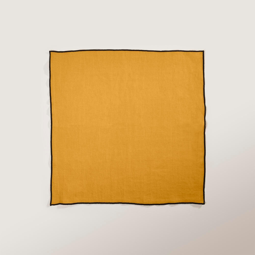 Serviette de table CARLINA ocre et bourdon noir - 4