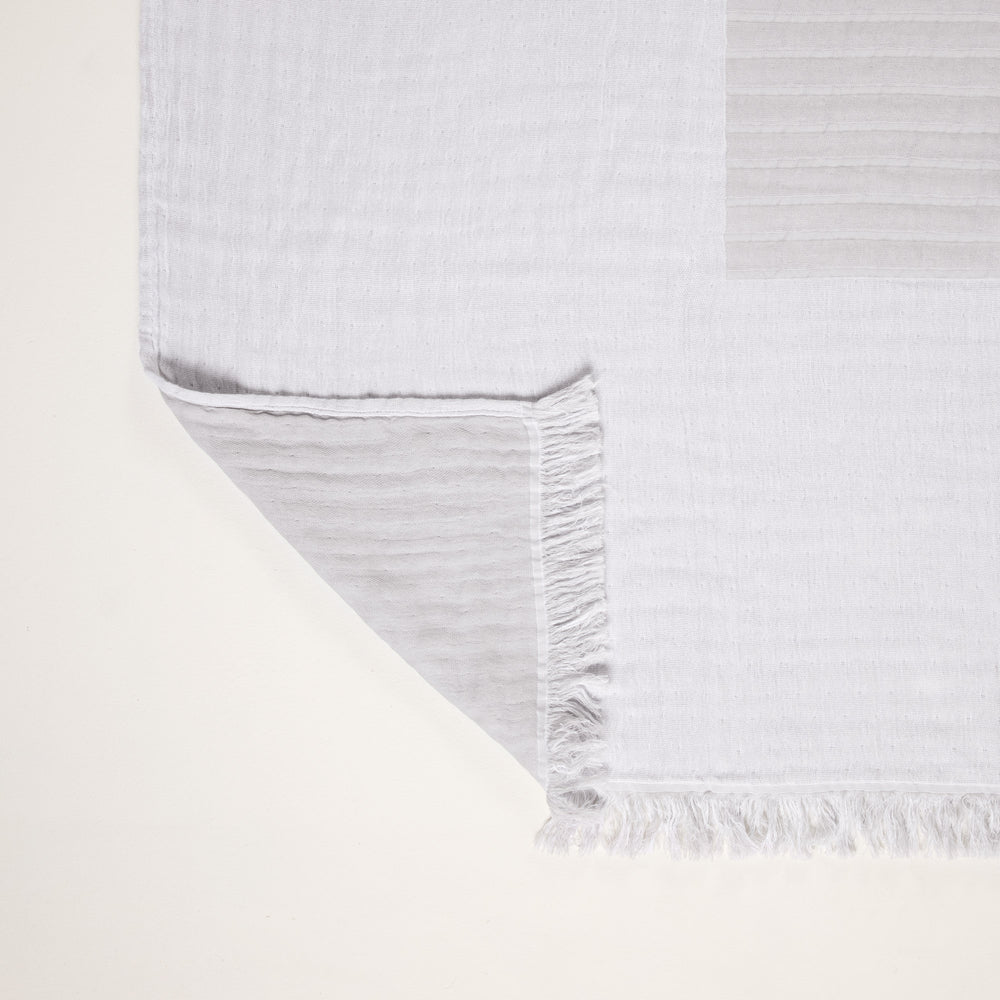 Plaid CHARLY perle en 70% coton recyclé pour un confort douillet et éco-responsable - 9