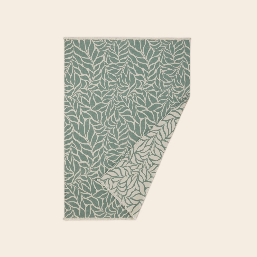 Plaid LOUENN ivoire et vert sauge - 5