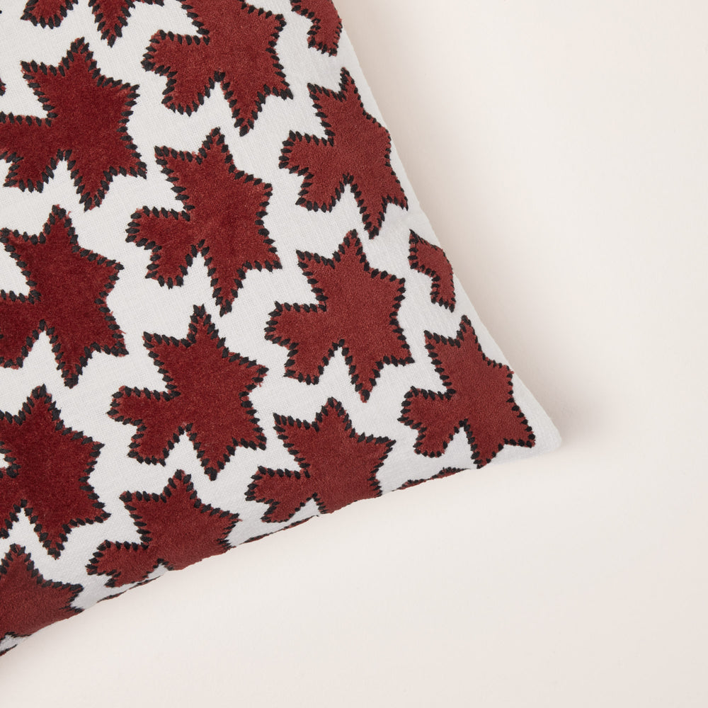 Housse de coussin KAKTUS rouge sangria et blanc Design végétal inspiré du cactus - 5