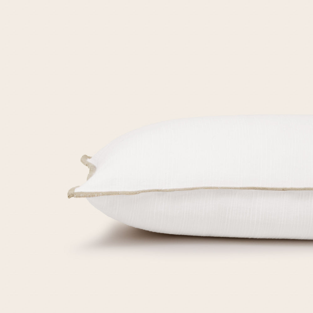 Housse de coussin TOINON blanc et bourdon naturel - 5