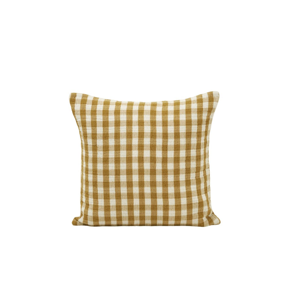 Housse de coussin Jeanie jaune ocre en coton biologique doux pour chambre d'enfant et salon - Design élégant et moderne - 7