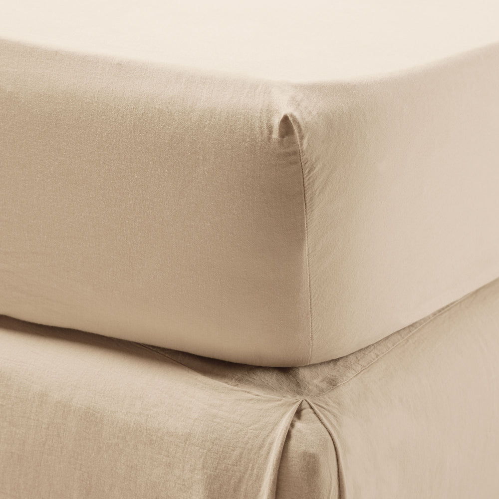 Housse de drap SATHEENE beige nude