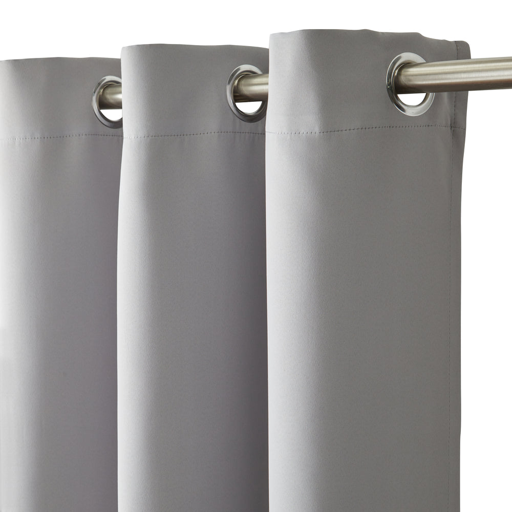 Lot de 2 rideaux occultants 80% à oeillets BLACKOUT gris moyen - 5