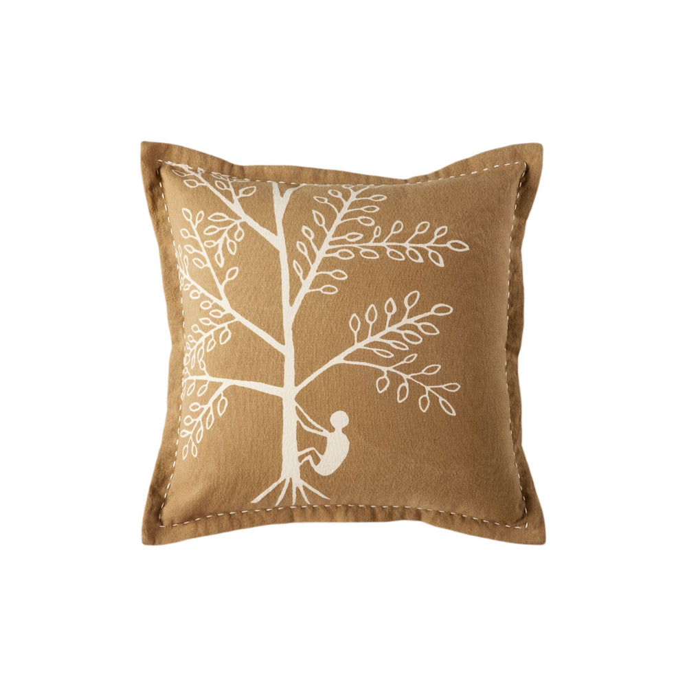 Housse de coussin KANAN marron et écru - 12