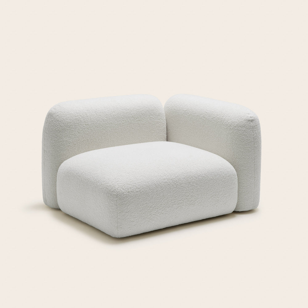 Fauteuil modulaire avec accoudoir D ISILD design scandinave tissu bouclette ivoire - 4