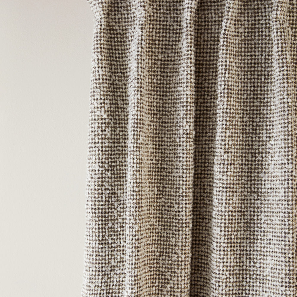 Rideau à galon fronceur Pietro en Jacquard Ivoire et Noir Motif Micro Damier - 9