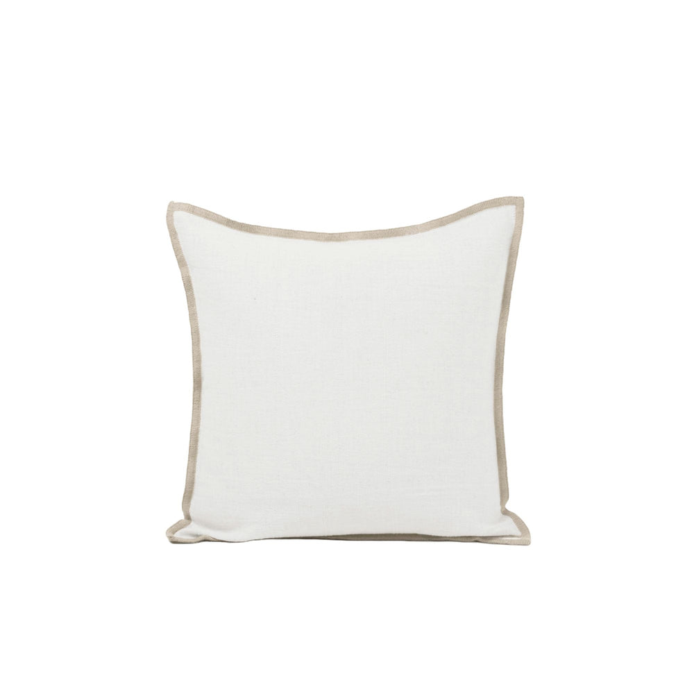 Housse de coussin TOINON blanc et bourdon naturel - 7