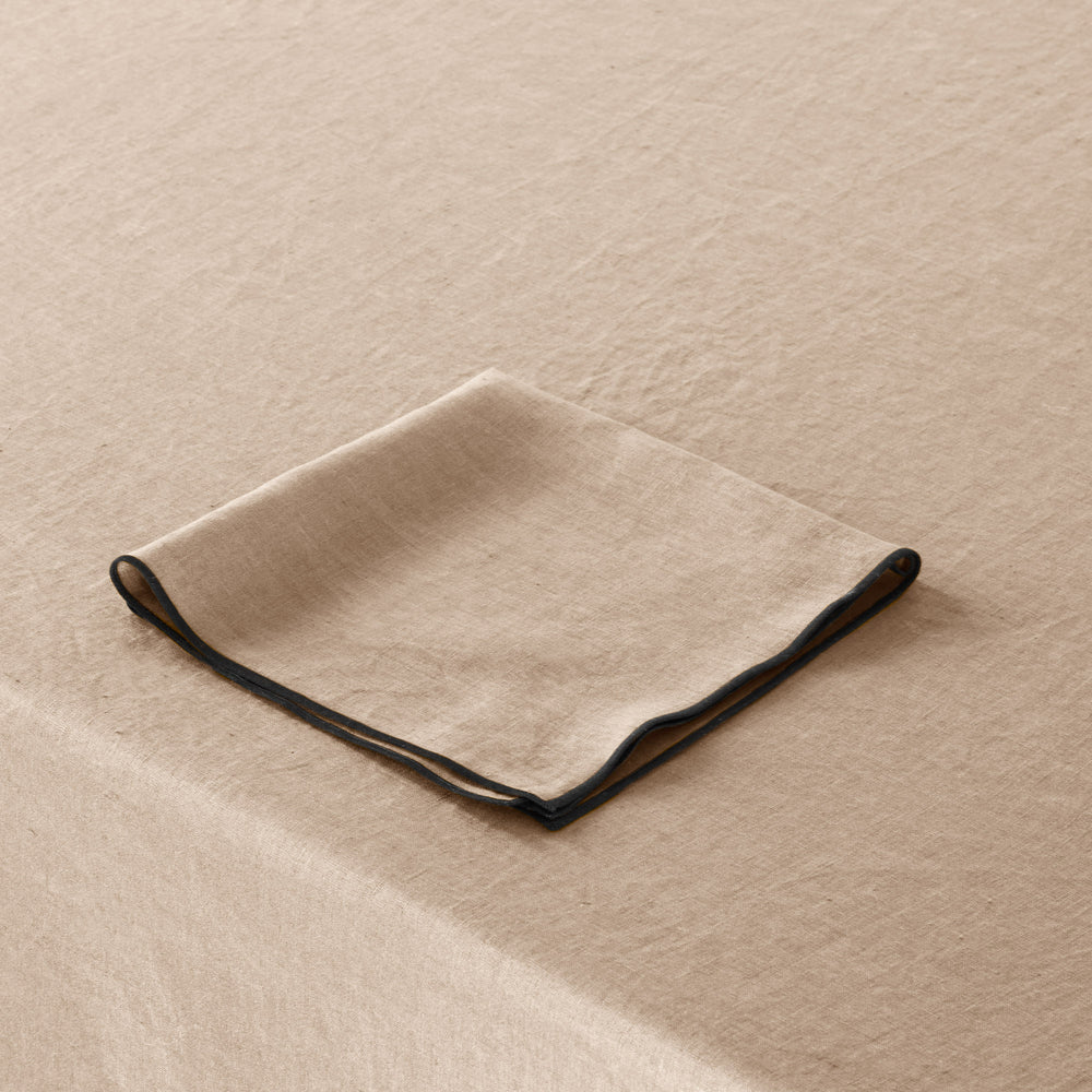 Nappe carrée CARLINA sable et bourdon noir - 6