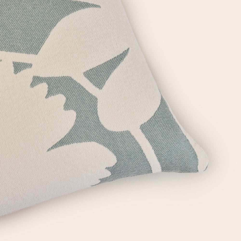 Housse de coussin FLAURIA ivoire et vert sauge - 6